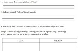 Sprawdzian / diagnoza po klasie 2 edukacja przyrodniczo - społeczna