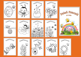 DZIEŃ PSZCZÓŁ - pszczoły – Galeria – kolorowanka – KOLOROWANKI – gazetka - biblioteka – świetlica – przedszkole – 25 wersjI