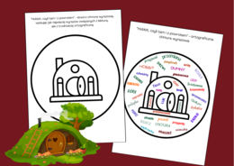 🧙Lekturowa chmura wyrazowa – "HOBBIT, czyli tam i z powrotem"– chmura – karta pracy - ortografia💍