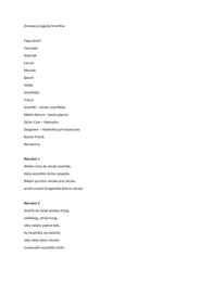 Scenariusz przedstawienia przedszkole Zimowa Przygoda Smerfów