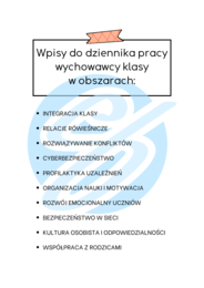 Wychowawca klasy 4–8 – przykładowe wpisy do dziennika | szkoła podstawowa | ponad 150 wpisów