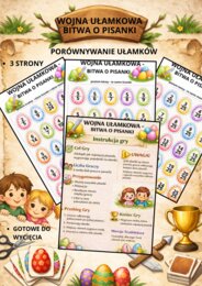 Wojna ułamkowa – bitwa o pisanki 🥚 | Porównywanie ułamków | Ułamki zwykłe I Gra matematyczna | Wielkanocna matematyka I Klasa 4–5 I