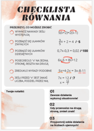Checklista - równania