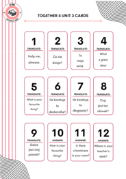 Together 4 – Revision Game Unit 3 materiały utrwalające