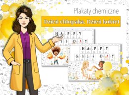Chemia. Plakat. Szkolna gazetka ścienna. Dzień chłopaka. Dzień dziewczyny. Dzień kobiet.