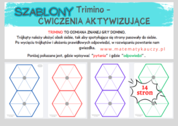 SZABLONY do gry TRIMINO - metoda aktywizująca / 14 stron / PDF do druku