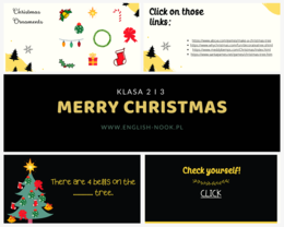 Merry Christmas - prezentacja świąteczna z ćwiczeniami online/offline dla klas 2 i 3