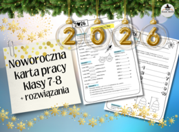 MATEMATYKA NA NOWY ROK  2026 – noworoczna karta pracy dla klas 7–8