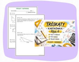 Trójkąty – kartkówka klasa 6 | Kąty, pole, obwód + odpowiedzi