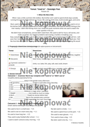 Karta pracy + czytanka "Used to - Nostalgic Past" B1