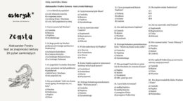 Aleksander Fredro "Zemsta" - test z treści lektury