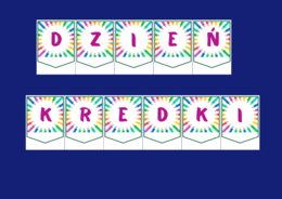 DZIEŃ KREDKI – biblioteka – świetlica – przedszkole – GIRLANDA – gazetka – wersja 3