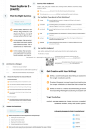 Teen Explorer 8 – Unit 1 – karta pracy – My Amazing Trip to Africa (24/25) – holiday, environment