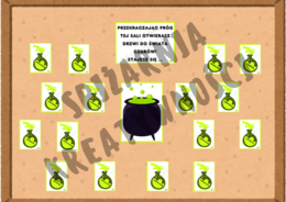 Przekraczając próg tej sali otwierasz drzwi do świata czarów! stajesz się ... gazetka ścienna 2024/2025