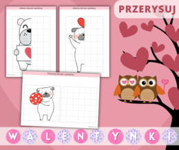 Walentynki Zestaw zadań. Puzzle. Szlaczki. Obliczenia. Labirynty. Girlanda