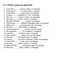 Present Simple vs Present Continuous- klasa 4