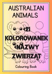 Dzień Australi zwierzęta.Angielski