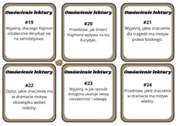 Antygona - karty z pytaniami