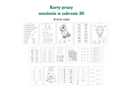 Karty pracy mnożenie w zakresie 30 do druku