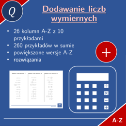 Dodawanie liczb wymiernych | matematyka | 26 kolumn