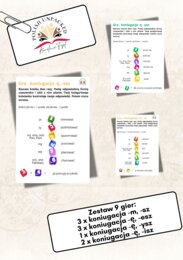 Zestaw gier wszystkie koniugacje czasownika poziom A1, język polski dla obcokrajowców