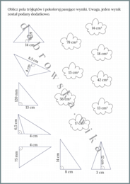 Pole trójkąta - karta pracy