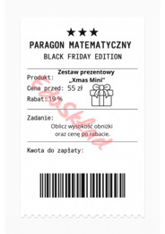 ⭐53 PARAGONY MATEMATYCZNE – BLACK FRIDAY EDITION (różne poziomy trudności / podwójne rabaty/ zamiast kartkówki)