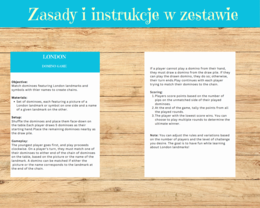 London Landmarks and Symbols - Domino. Symbole i Zabytki Londynu. 2 wersje. Zywkła. Kod QR
