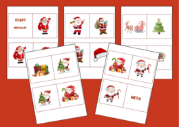 MIKOŁAJKI – Mikołaj – Boże Narodzenie – DOMINO PODŁOGOWE – 26 szt. – biblioteka – świetlica – przedszkole