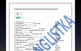 Tworzenie wyrazów pochodnych - MEGA TRENING PRZED MATURĄ- Aż 100 ZDAŃ z kluczem