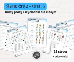Materiały do Shine On! 2 Unit 5 – At the Beach – karty pracy – wklejki/wycinanki
