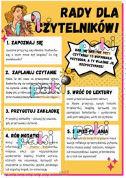 Plakat, wklejka - rady dla młodego czytelnika