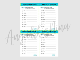 Irregular Plurals - mini karta pracy -  liczba mnoga - nieregularne - wyjątki - wklejka - kartkówka - powtórka - egzamin ósmoklasisty - matura