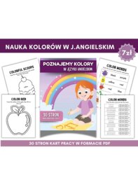 Karty pracy do nauki kolorów w języku angielskim dla dzieci! 30 stron PDF