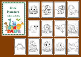 DZIEŃ DINOZAURA – Galeria portretów – kolorowanka – kolorowanki – biblioteka – świetlica – przedszkole – 27 wersji