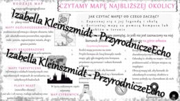 Sketchnotka - notatka „Czytamy mapę najbliższej okolicy” wykonana w power point do edycji. Geografia 5; „Mapa Polski”
