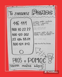 Plakat TELEFONY POMOCY DLA UCZNIA