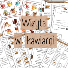 WIZYTA W KAWIARNI - liczby całkowite/ ułamki dziesiętne / obliczenia praktyczne
