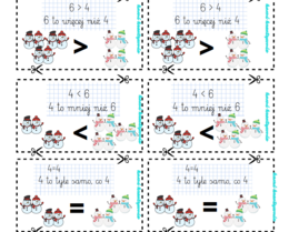 Więcej, mniej, tyle samo- wklejki i plakat do złożenia