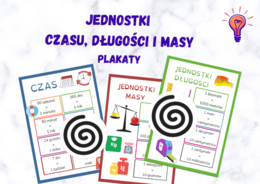 Jednostki czasu, długości i masy - 3 plansze dydaktyczne