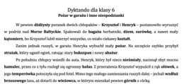 Dyktando dla klasy 6 - Pożar i inne niespodzianki