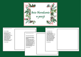 BOŻE NARODZENIE W POEZJI – biblioteka – świetlica – WIERSZE – karty pracy - gazetka