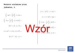 Mnożenie wielomianu przez jednomian | matematyka, algebra | 26 kolumn