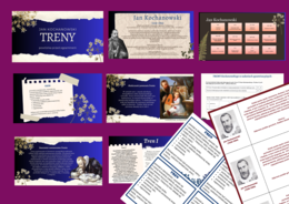 Jan Kochanowski TRENY – prezentacja + 2 wklejki – wklejka – egzamin – powtórzenie