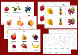 Niemiecki - Materiały z zakresu leksykalnego Owoce: słownik obrazkowy, Memory, 2 ćwiczenia