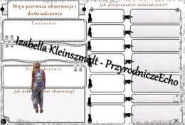 Karta pracy „Moje pierwsze obserwacje i doświadczenia” wykonana w power point do edycji. Przyroda 4, „Ja i przyroda” na podstawie wydawnictwa MAC