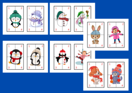 ZIMA – puzzle – układanka- układanki – biblioteka – świetlica – przedszkole – 12 wersji