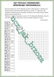 Własności kątów, kąty wierzchołkowe, przyległe, odpowiadające i naprzemianległe, karta pracy, dyktando grafomotoryczne, kodowanie, klasa 5