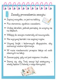 Zasady prowadzenia zeszytu