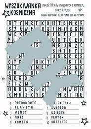 Kosmiczna wyszukiwanka. Wykreślanka.